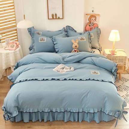 91家纺网 家纺一手货源 找家纺 （总）慕语家纺 2021新款磨毛刺绣四件套-梵小鹿