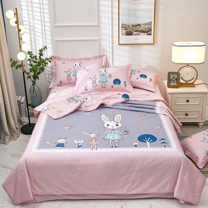 91家纺网 家纺一手货源 找家纺 雲归梦 2021新款全棉大版夏被四件套 安妮日记