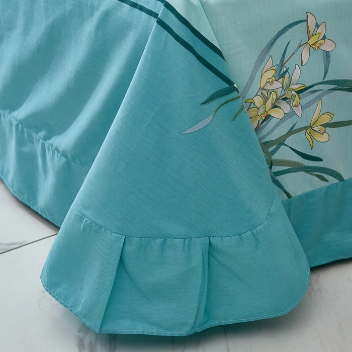 91家纺网 家纺一手货源 找家纺 雲归梦 2021新款全棉大版夏被四件套 春江晓景