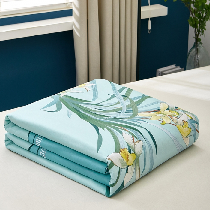 91家纺网 家纺一手货源 找家纺 雲归梦 2021新款全棉大版夏被四件套 春江晓景