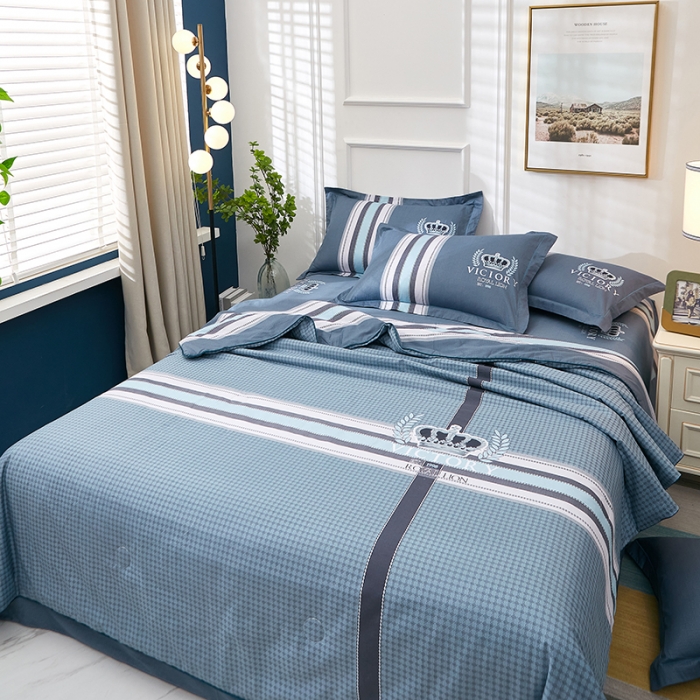 91家纺网 家纺一手货源 找家纺 雲归梦 2021新款全棉大版夏被四件套 简单生活