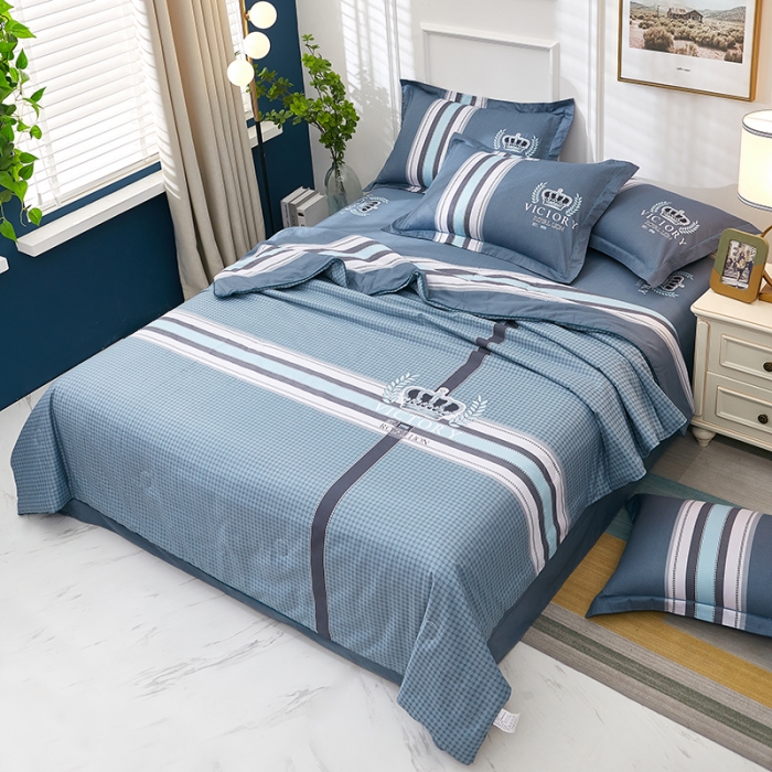 91家纺网 家纺一手货源 找家纺 雲归梦 2021新款全棉大版夏被四件套 简单生活