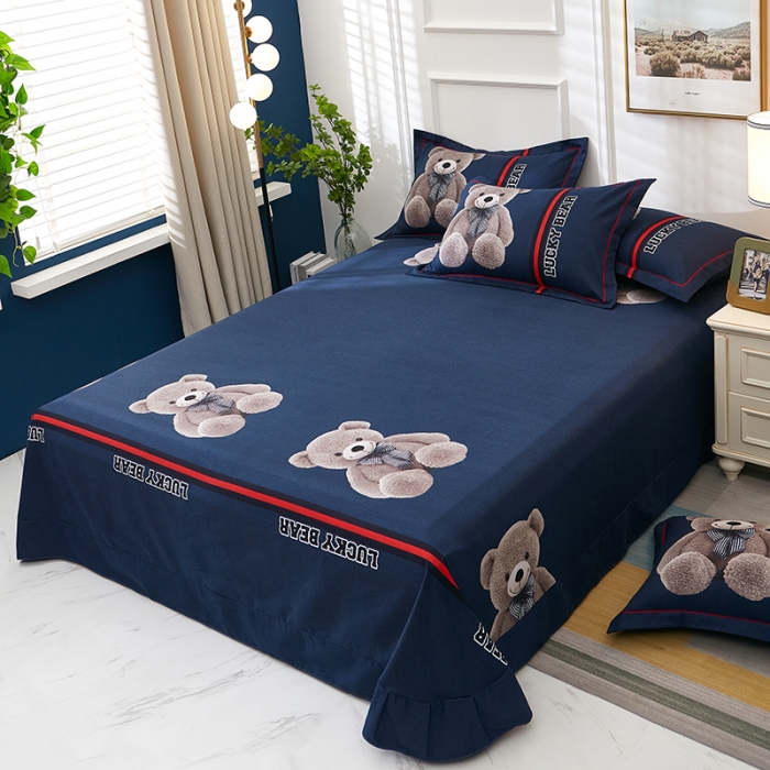 91家纺网 家纺一手货源 找家纺 雲归梦 2021新款全棉大版夏被四件套 幸运熊