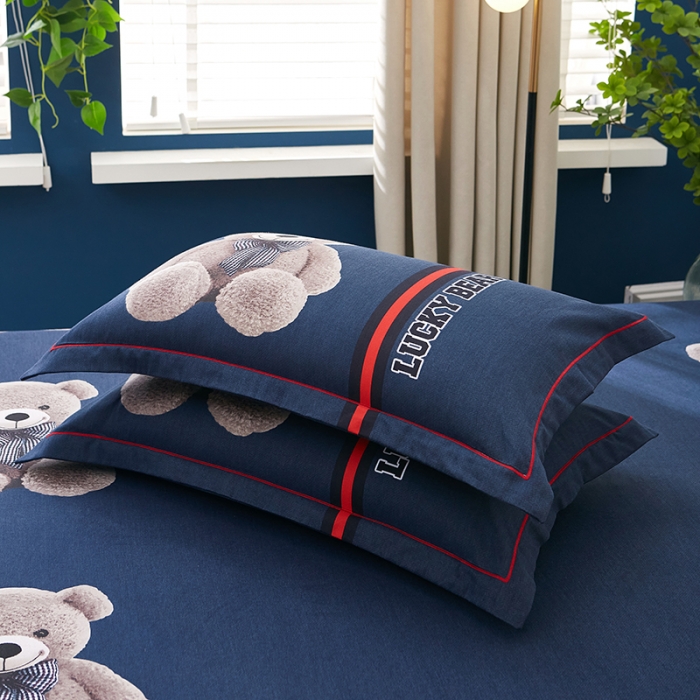 91家纺网 家纺一手货源 找家纺 雲归梦 2021新款全棉大版夏被四件套 幸运熊