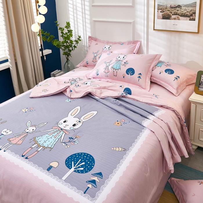 91家纺网 家纺一手货源 找家纺 雲归梦 2021新款全棉大版夏被四件套 安妮日记