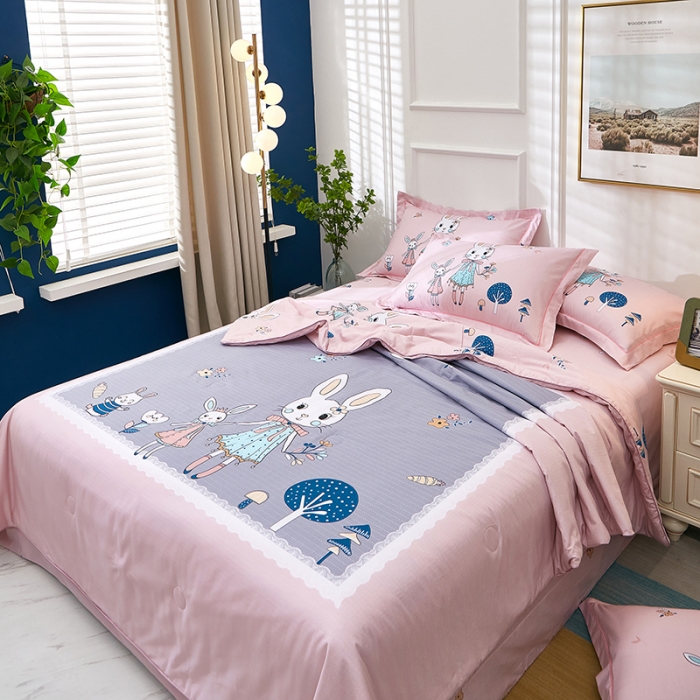 91家纺网 家纺一手货源 找家纺 雲归梦 2021新款全棉大版夏被四件套 安妮日记