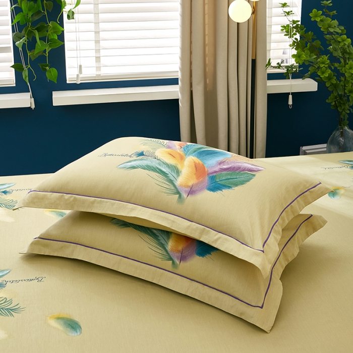 91家纺网 家纺一手货源 找家纺 雲归梦 2021新款全棉大版夏被四件套 羽翼纷飞