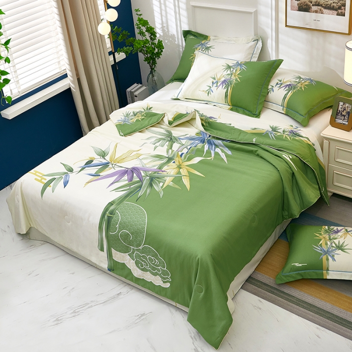 91家纺网 家纺一手货源 找家纺 雲归梦 2021新款全棉大版夏被四件套 枕上书