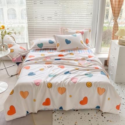 91家纺网 家纺一手货源 找家纺 眠屿 2021新款全棉大豆夏被四件套 快乐时光