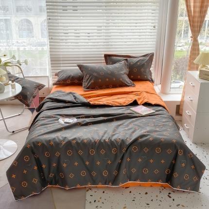 91家纺网 家纺一手货源 找家纺 眠屿 2021新款全棉大豆夏被四件套 路易威