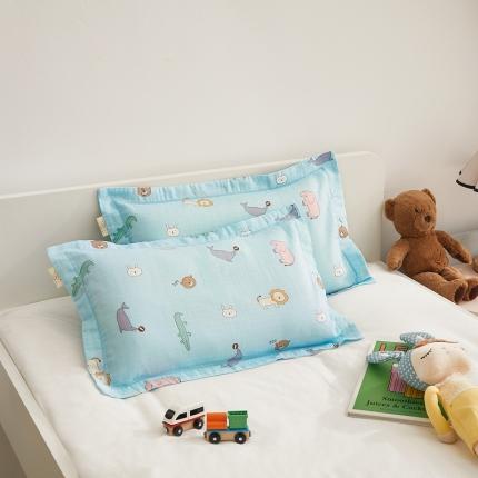 91家纺网 家纺一手货源 找家纺 （总）全棉A类枕头罩宝宝午睡枕巾纯棉双层纱卡通儿童枕套