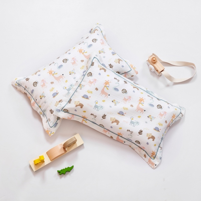 91家纺网 家纺一手货源 找家纺 （总）全棉A类枕头罩宝宝午睡枕巾纯棉双层纱卡通儿童枕套