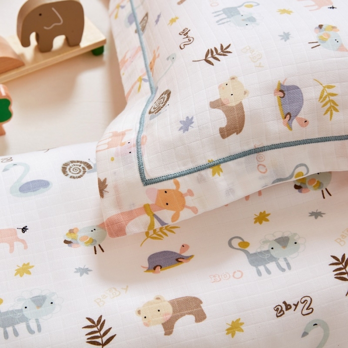 91家纺网 家纺一手货源 找家纺 （总）全棉A类枕头罩宝宝午睡枕巾纯棉双层纱卡通儿童枕套