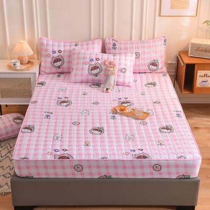 91家纺网 家纺一手货源 找家纺 八十八家纺 2021新款磨毛夹棉床笠床罩床单 童年粉