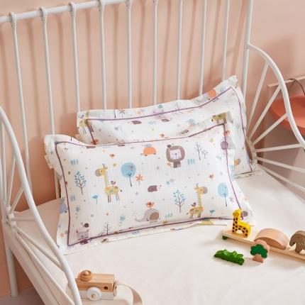 91家纺网 家纺一手货源 找家纺 荷马之梦 舒眠系列-双层纱儿童枕套 森林伙伴