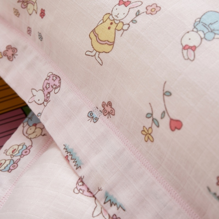 91家纺网 家纺一手货源 找家纺 荷马之梦 舒眠系列-双层纱儿童枕套 兔小妹