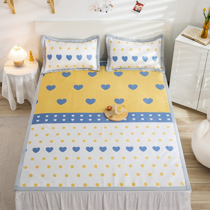 91家纺网 家纺一手货源 找家纺 琪格格 2022新款复合冰丝席 心心点点