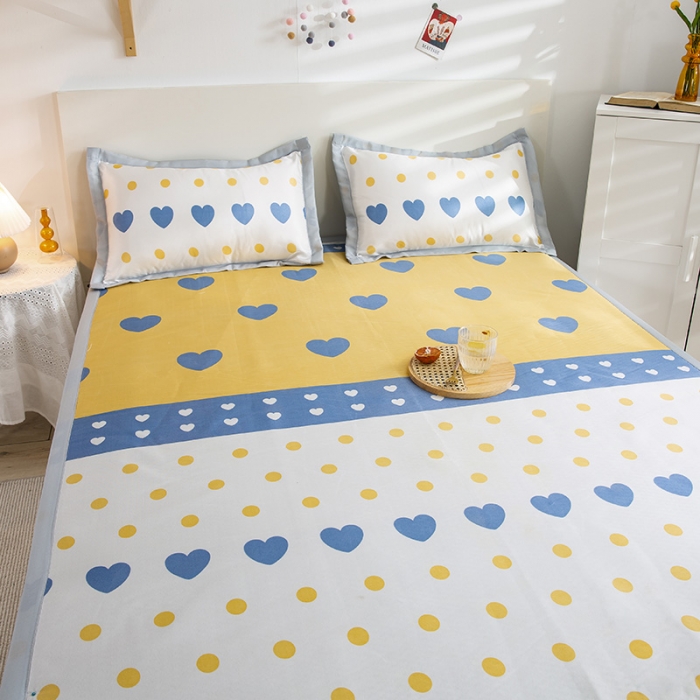 91家纺网 家纺一手货源 找家纺 琪格格 2022新款复合冰丝席 心心点点