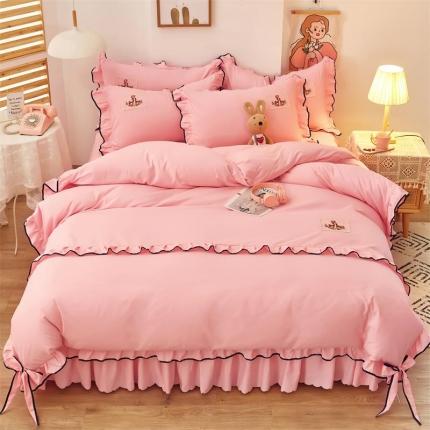 91家纺网 家纺一手货源 找家纺 （总）慕语家纺 2021新款磨毛刺绣四件套-梵小鹿