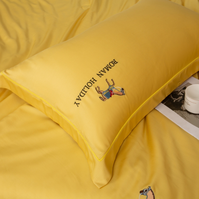 91家纺网 家纺一手货源 找家纺 棉生活 2021新款爱玛系列天丝夏被 柠檬黄