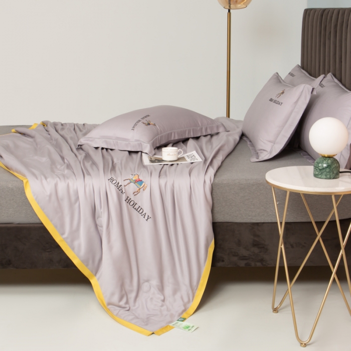 91家纺网 家纺一手货源 找家纺 棉生活 2021新款爱玛系列天丝夏被 烟灰