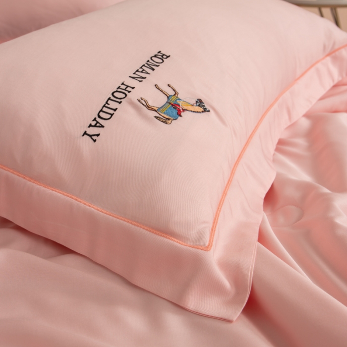 91家纺网 家纺一手货源 找家纺 棉生活 2021新款爱玛系列天丝夏被 樱花粉