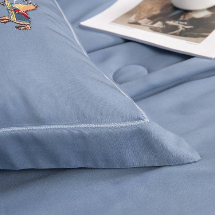 91家纺网 家纺一手货源 找家纺 棉生活 2021新款爱玛系列天丝夏被 月光蓝