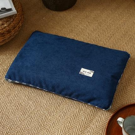 逸林 2021新款麻绒全荞麦枕枕头枕芯35*55cm 深蓝