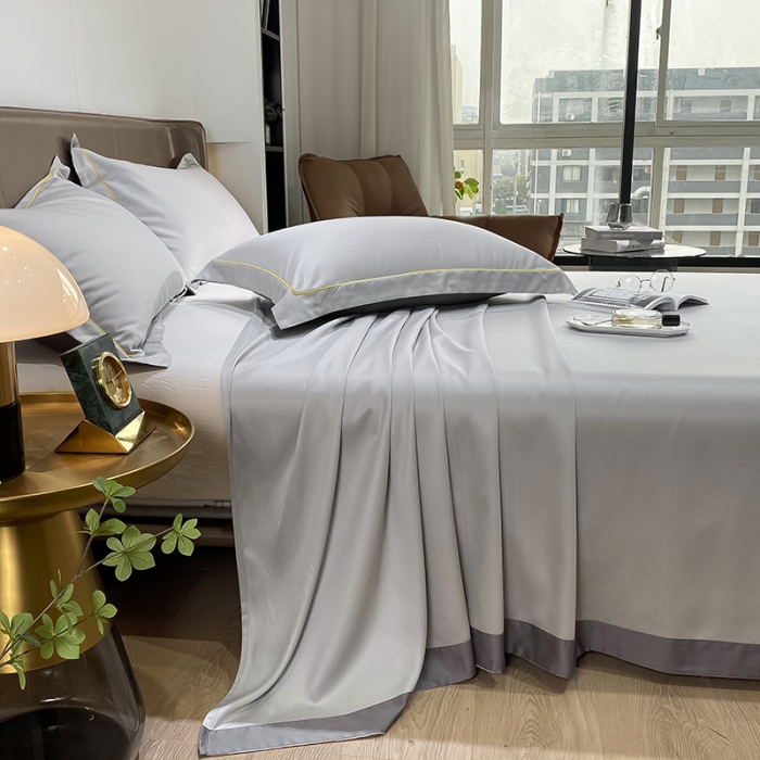 91家纺网 家纺一手货源 找家纺 （总）吾秀 2022 刺绣竹语天丝凉席三件套 天丝凉席竹纤维