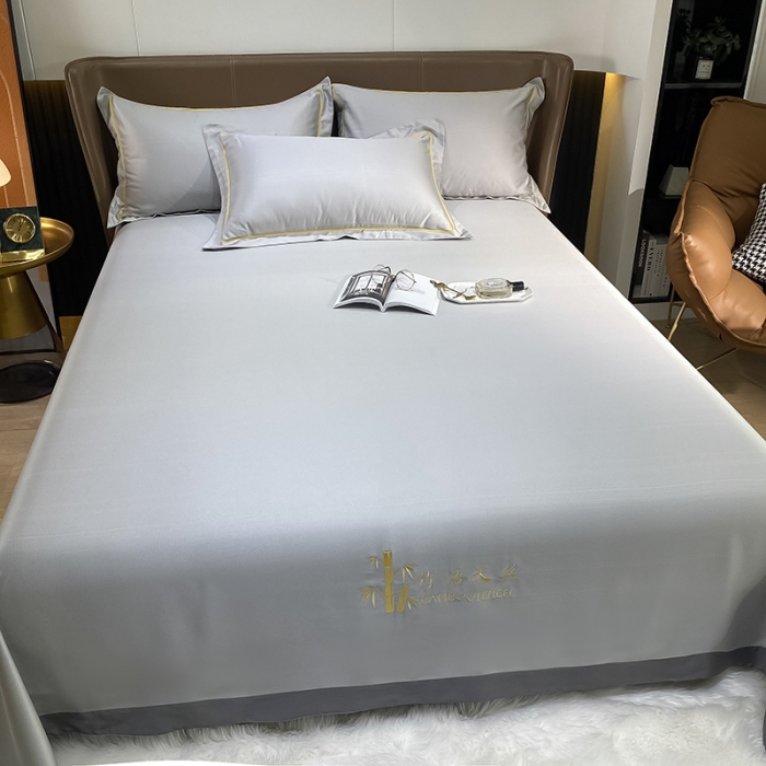 91家纺网 家纺一手货源 找家纺 （总）吾秀 2022 刺绣竹语天丝凉席三件套 天丝凉席竹纤维