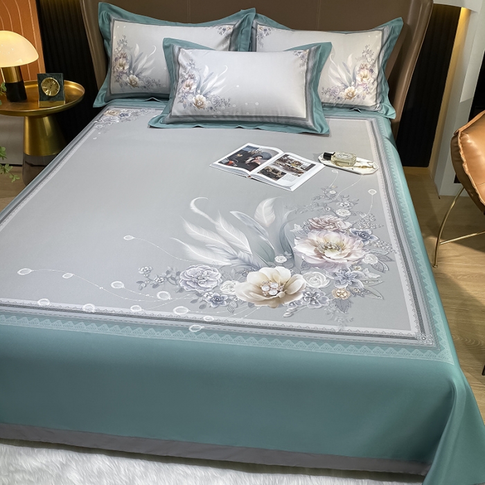 91家纺网 家纺一手货源 找家纺 （总）吾秀 2022 数码竹语天丝凉席三件套 天丝凉席竹纤维