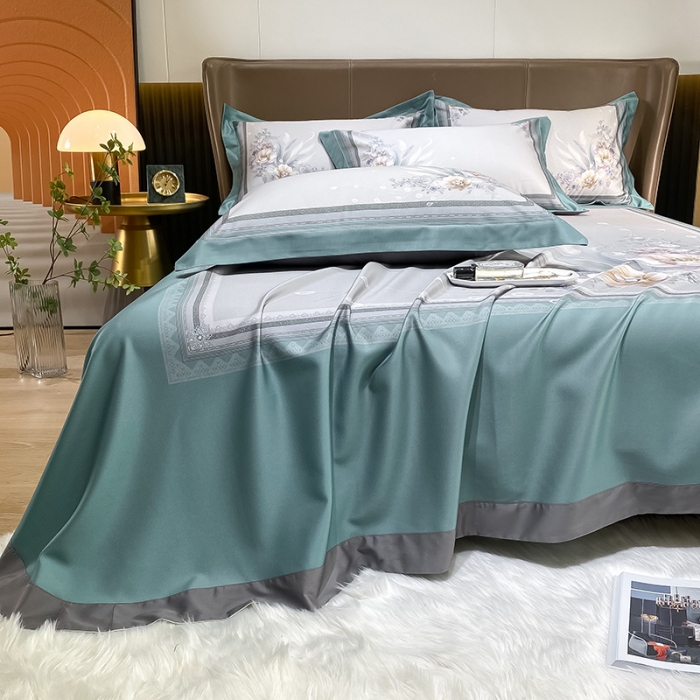 91家纺网 家纺一手货源 找家纺 （总）吾秀 2022 数码竹语天丝凉席三件套 天丝凉席竹纤维