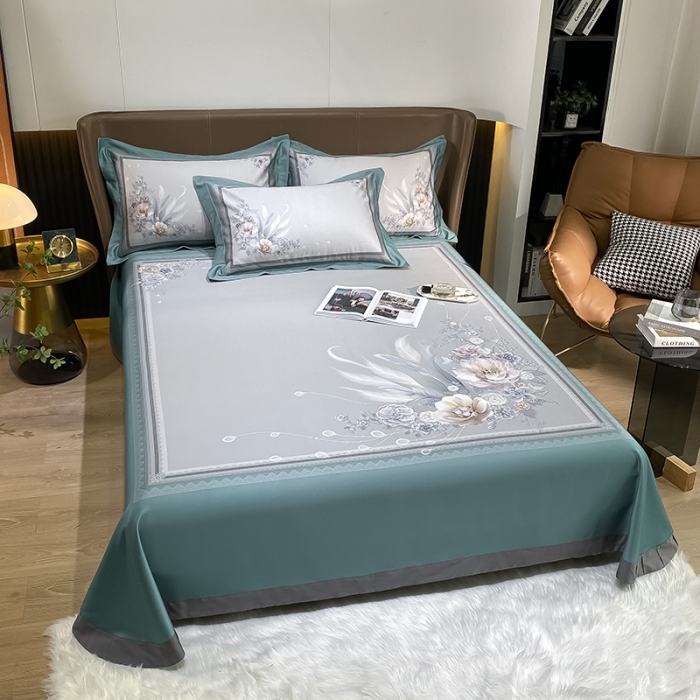 91家纺网 家纺一手货源 找家纺 （总）吾秀 2022 数码竹语天丝凉席三件套 天丝凉席竹纤维