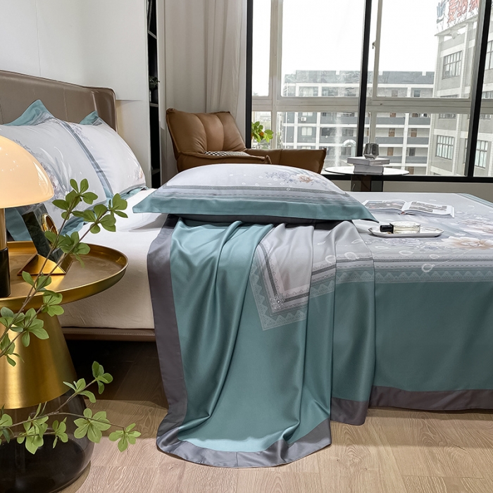 91家纺网 家纺一手货源 找家纺 （总）吾秀 2022 数码竹语天丝凉席三件套 天丝凉席竹纤维