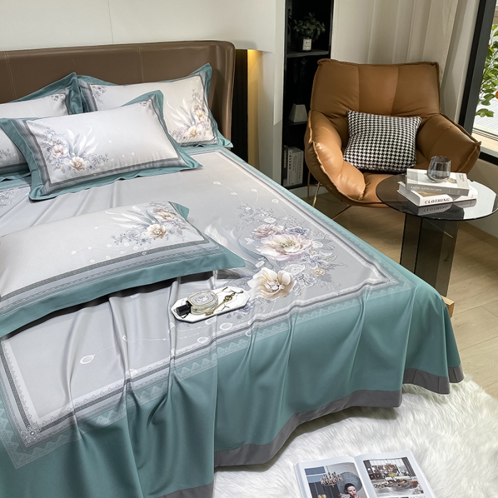 91家纺网 家纺一手货源 找家纺 （总）吾秀 2022 数码竹语天丝凉席三件套 天丝凉席竹纤维