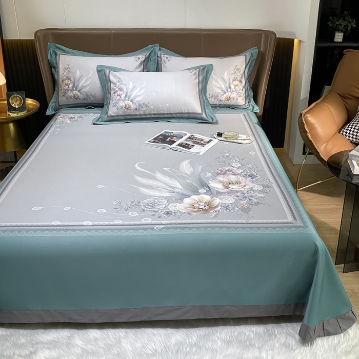 91家纺网 家纺一手货源 找家纺 （总）吾秀 2022 数码竹语天丝凉席三件套 天丝凉席竹纤维