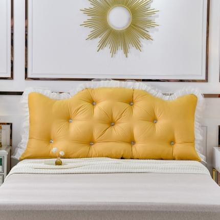 91家纺网 家纺一手货源 找家纺 一兰家纺 2021新款凉感丝床靠背 蒙娜-璀璨黄