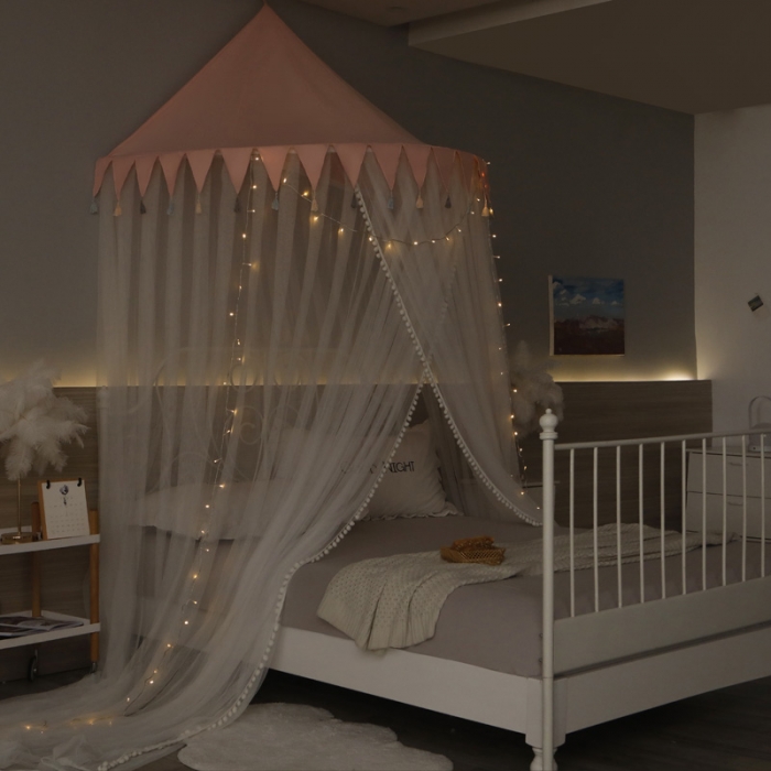 91家纺网 家纺一手货源 找家纺 (总) 乐蔻家纺 2024新款吊顶半圆公主蚊帐