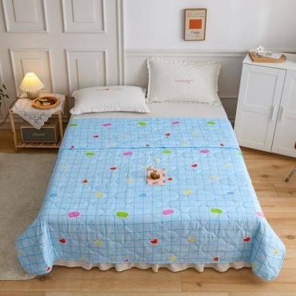 百花王 2021新款芦荟棉夏凉被 蓝格