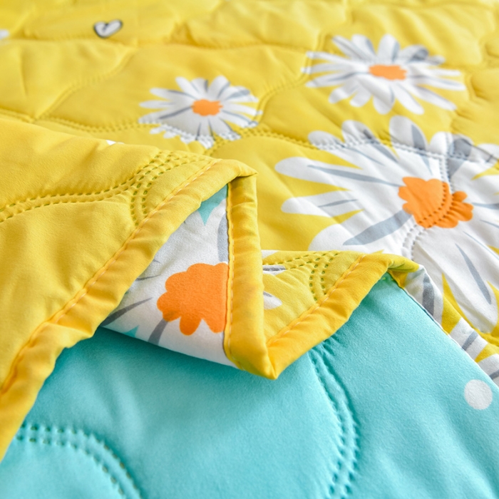 91家纺网 家纺一手货源 找家纺 百花王 2021新款芦荟棉夏凉被 迷迭香菊