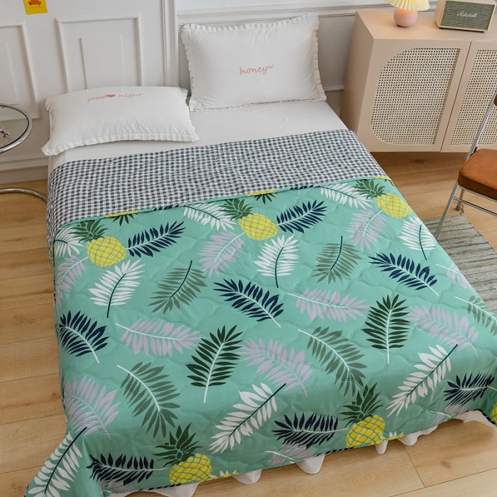 91家纺网 家纺一手货源 找家纺 百花王 2021新款芦荟棉夏凉被 甜菠萝