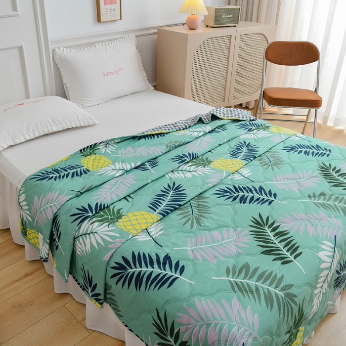 91家纺网 家纺一手货源 找家纺 百花王 2021新款芦荟棉夏凉被 甜菠萝