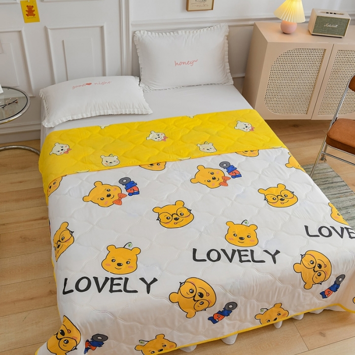 91家纺网 家纺一手货源 找家纺 百花王 2021新款芦荟棉夏凉被 威乐熊