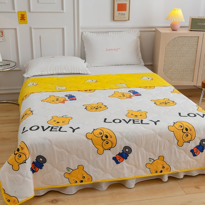 91家纺网 家纺一手货源 找家纺 百花王 2021新款芦荟棉夏凉被 威乐熊