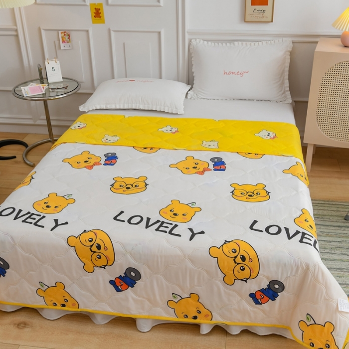 91家纺网 家纺一手货源 找家纺 百花王 2021新款芦荟棉夏凉被 威乐熊