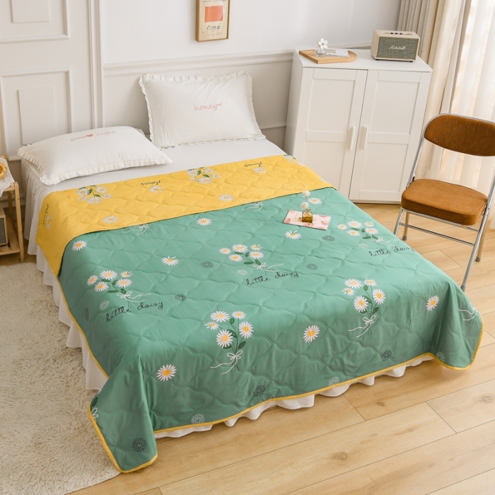 91家纺网 家纺一手货源 找家纺 百花王 2021新款芦荟棉夏凉被 小雏菊