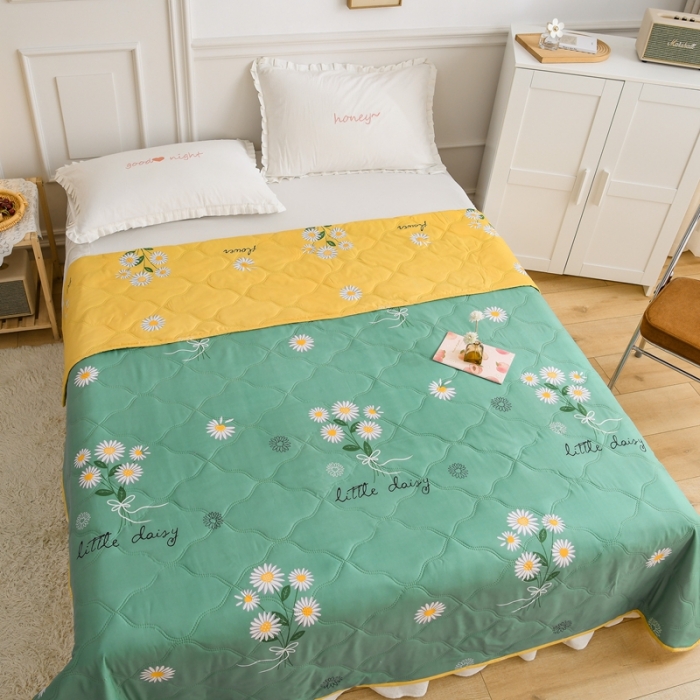 91家纺网 家纺一手货源 找家纺 百花王 2021新款芦荟棉夏凉被 小雏菊