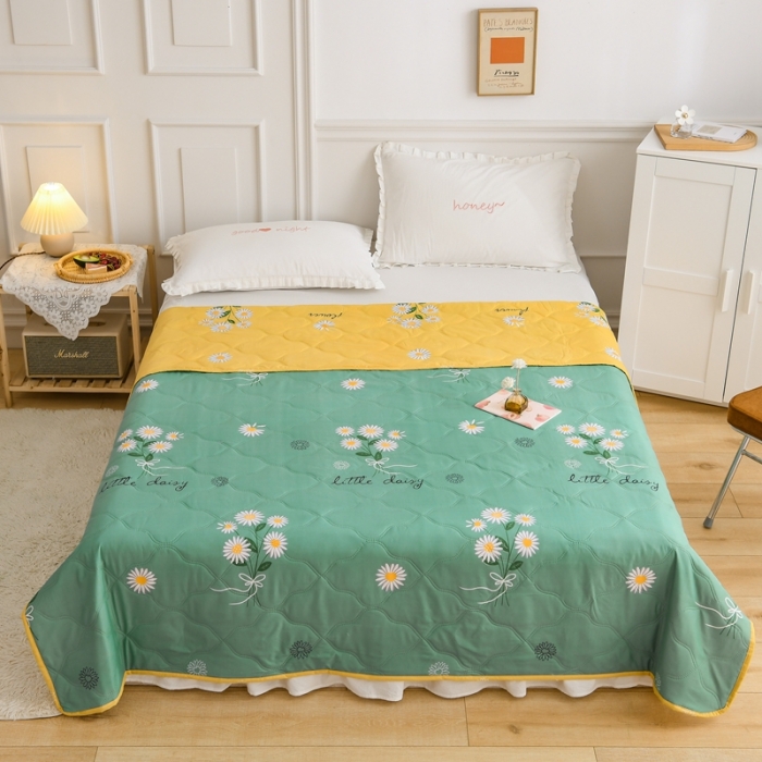 91家纺网 家纺一手货源 找家纺 百花王 2021新款芦荟棉夏凉被 小雏菊