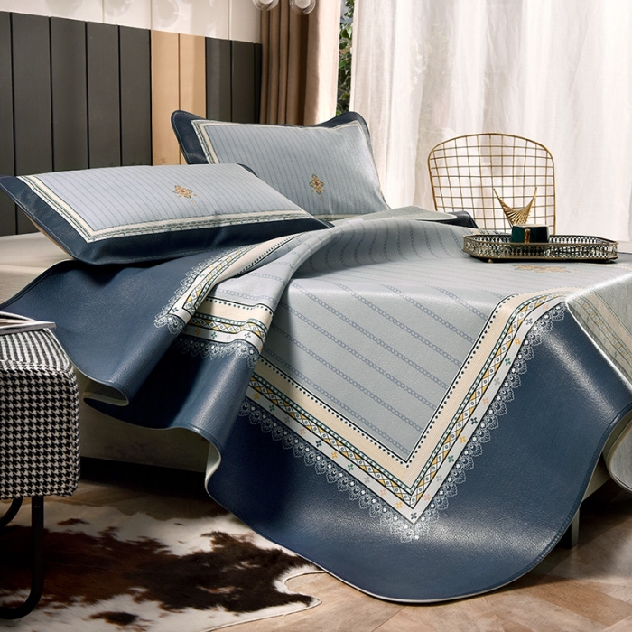 91家纺网 家纺一手货源 找家纺 吾秀 2021新款数码版头层牛皮席 洛琳