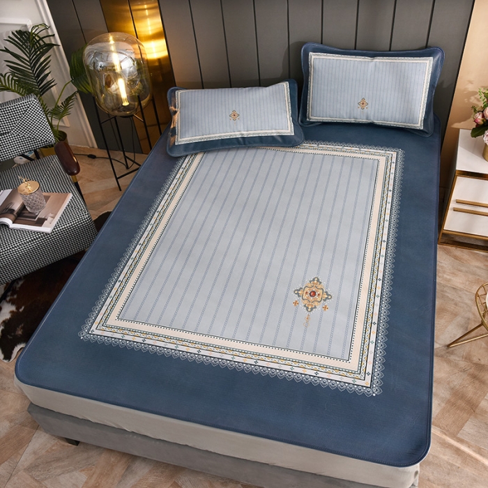 91家纺网 家纺一手货源 找家纺 吾秀 2021新款数码版头层牛皮席 洛琳